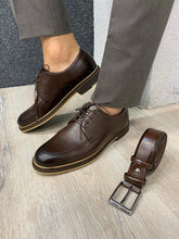 Load image into Gallery viewer, Noak Laced Eva Coffee Leather Shoes
