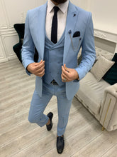 Load image into Gallery viewer, Trent Slim Fit Light Blue Suit
