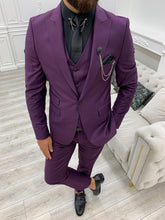 Load image into Gallery viewer, Monroe Purple Slim Fit Suit
