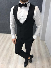Charger l&#39;image dans la galerie, Genova Slim Fit Black with Dovetail Collar Tuxedo

