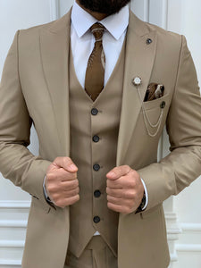 Barnes Slim Fit Cream Suit