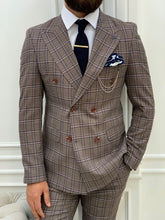 Charger l&#39;image dans la galerie, Luxe Slim Fit Double Breasted Cherry Plaid Suit

