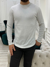 Charger l&#39;image dans la galerie, Barnes Slim Fit White Knitwear
