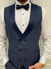 Charger l&#39;image dans la galerie, Carson Slim Fit Pull Out Collared Dobby Blue Tuxedo
