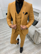 Load image into Gallery viewer, Monroe Mustard Slim Fit Suit
