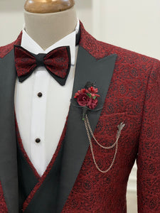 Dale Slim Fit Burgundy Tuxedo (Grooms Collection)