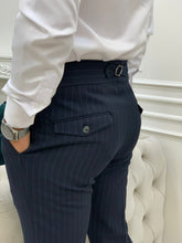 Laden Sie das Bild in den Galerie-Viewer, Kyle Slim Fit Stripe Double Pleated Pants
