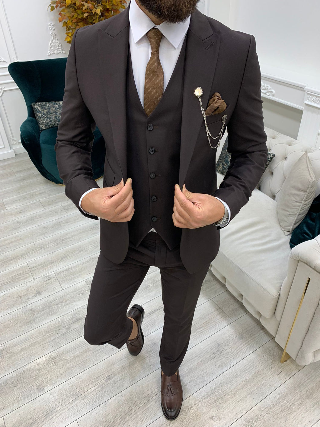 Barnes Slim Fit Black Suit