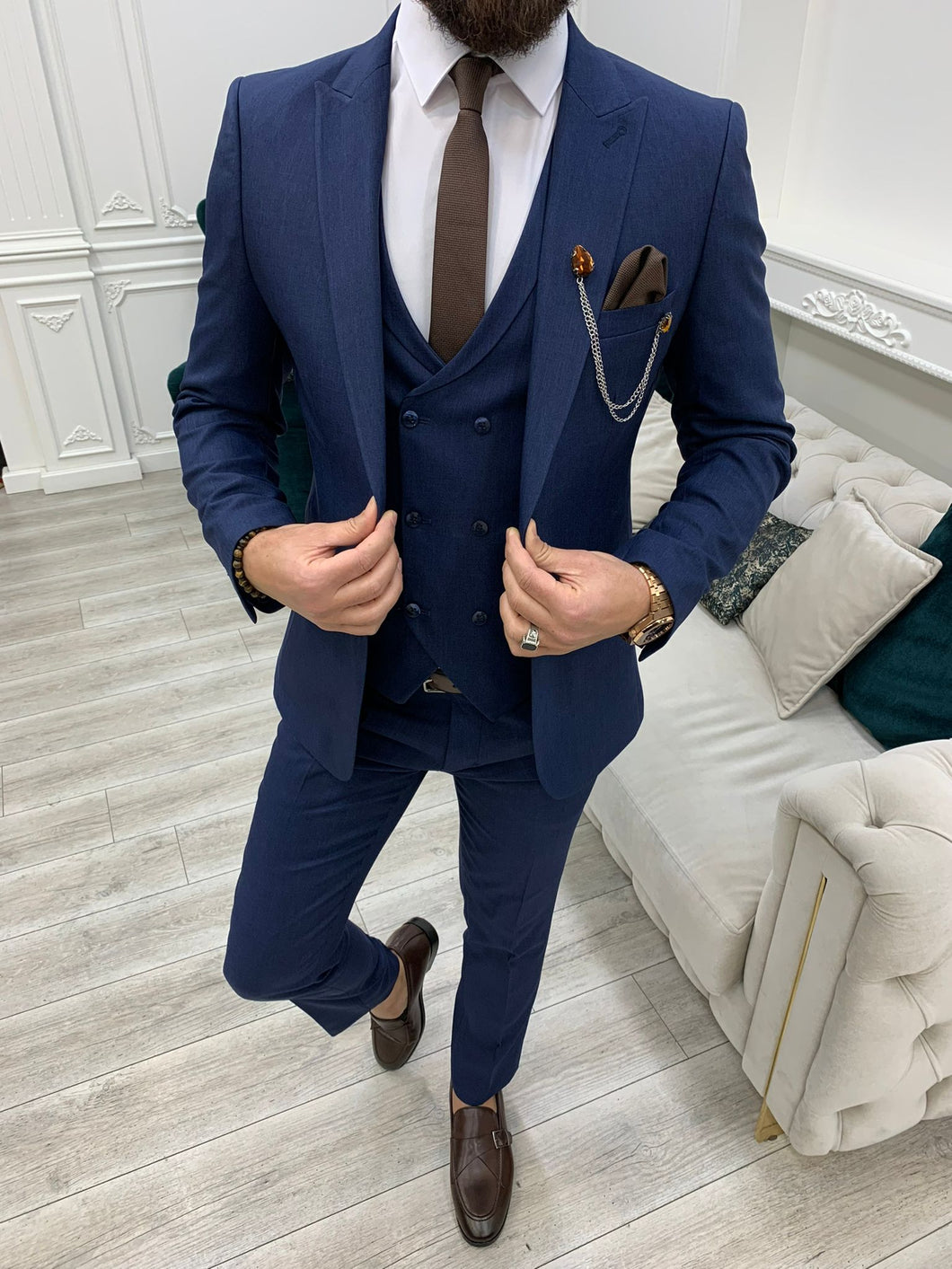 Trent Slim Fit Dark Navy Blue Suit – MenSuitsPage