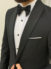 Load image into Gallery viewer, Kyle Slim Fit Shawl Collared Smokine Black Tuxedo
