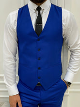 Charger l&#39;image dans la galerie, Monroe Slim Fit Sax Blue Stripe Suit
