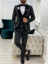 Laden Sie das Bild in den Galerie-Viewer, Vince Slim Fit Black Wedding Collection Tuxedo
