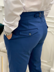 Kyle Slim Fit Sax Double Pleated Pants