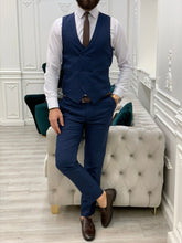 Load image into Gallery viewer, Trent Slim Fit Dark Navy Blue Suit
