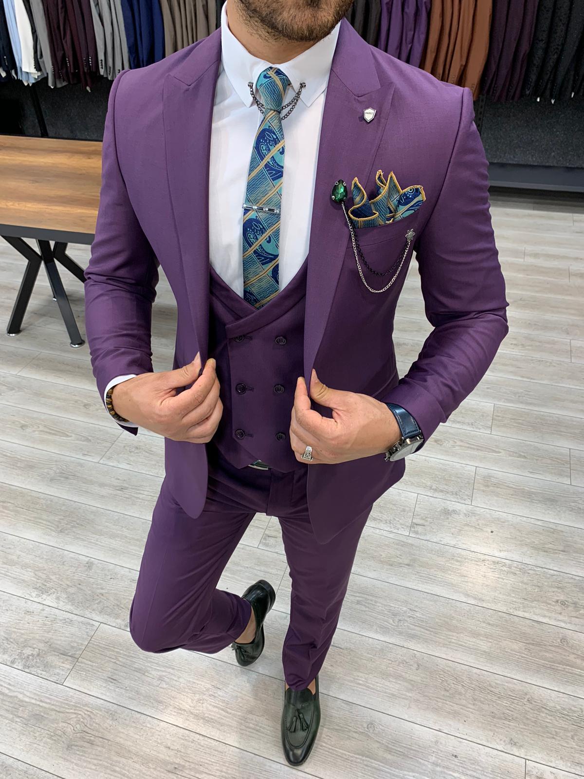 Heritage Slim Fit Purple Suits – MenSuitsPage