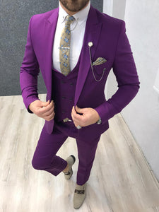 Verno Fuschia Slim Fit Suit