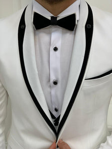 Brooks Slim Fit Groom Collection (White Tuxedo)