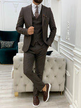 画像をギャラリービューアに読み込む, Morrision Slim Fit Coffee Vested Suit
