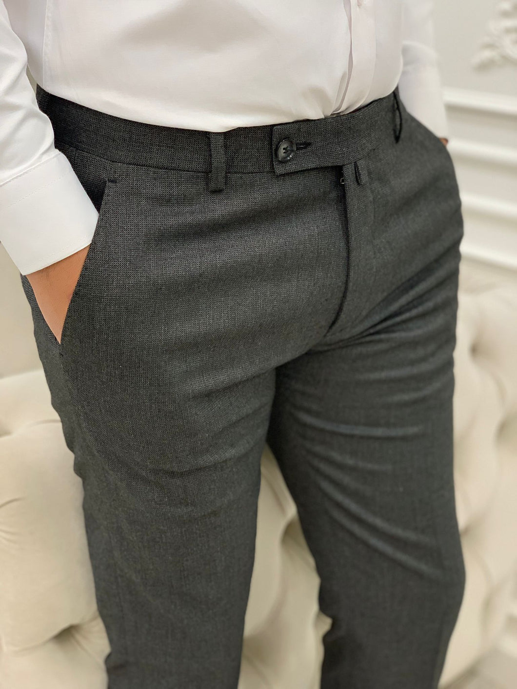 Harringate Slim Fit Grey Pants