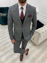 Charger l&#39;image dans la galerie, Phil Slim Fit Grey Black Combination Suit
