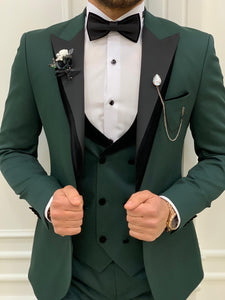 Vince Slim Fit Green Double Lapel Tuxedo