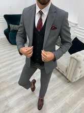 이미지를 갤러리 뷰어에 로드 , Phil Slim Fit Grey Black Combination Suit
