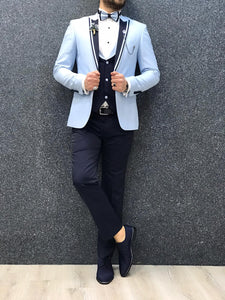 Noah Ice Blue Vested Tuxedo   (Wedding Edition)