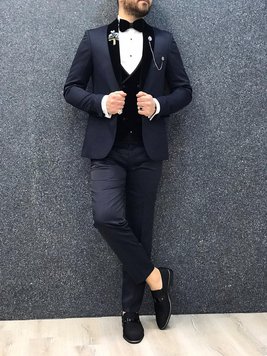 Noah Navy Vested Tuxedo (Wedding Edition) – MenSuitsPage