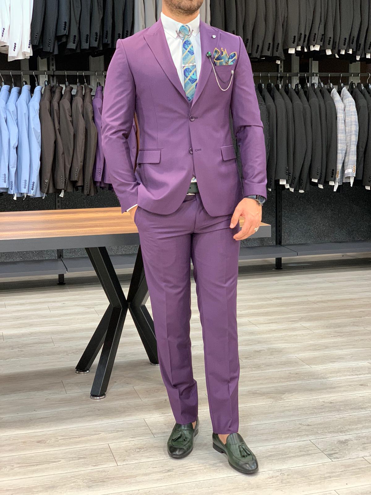 Heritage Slim Fit Purple Suits – MenSuitsPage