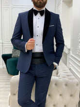 Load image into Gallery viewer, Kyle Slim Fit Shawl Velvet Collared Smokin Tuxedo
