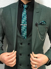 Charger l&#39;image dans la galerie, Ferrar Green Grid Slim Fit Suit
