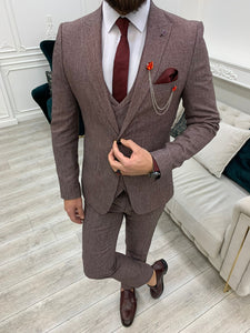 Trent Slim Fit Burgundy Suit
