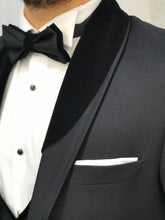 Load image into Gallery viewer, Genova Slim Fit Black with Velvet Tuxedo
