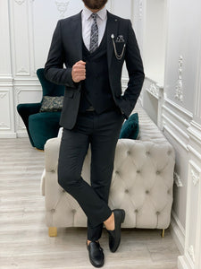 Trent Slim Fit Black Suit