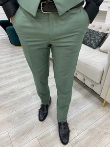 Monroe Water Green Slim Fit Suit