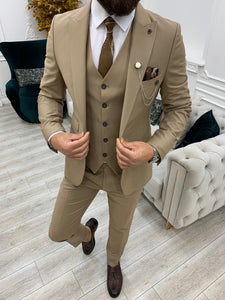 Barnes Slim Fit Cream Suit