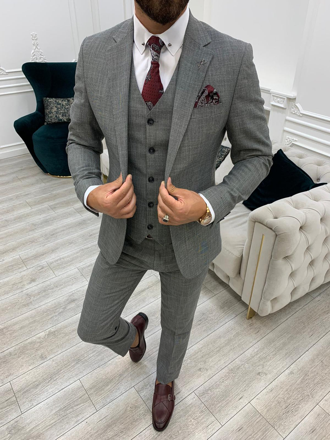 Dale Slim Fit Light Grey Suit