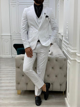 이미지를 갤러리 뷰어에 로드 , Barnes Slim Fit White Suit
