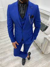 Load image into Gallery viewer, Monroe Sax Blue Slim Fit Suit
