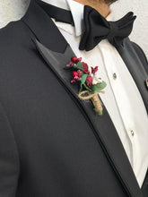 Load image into Gallery viewer, Genova Slim Fit Black with Dovetail Collar Tuxedo
