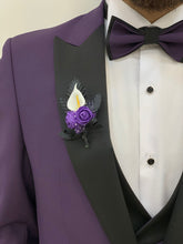 画像をギャラリービューアに読み込む, Connor Slim Fit Detachable Collar Dovertail Purple Tuxedo
