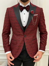 Load image into Gallery viewer, Dale Slim Fit Burgundy Tuxedo (Grooms Collection)
