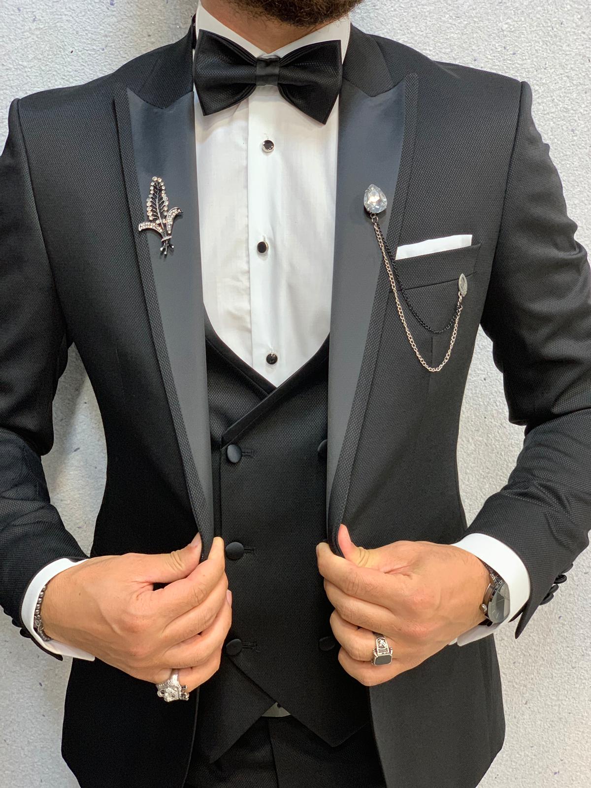 Piomo Black Special Edition Suit (Wedding Collection) – MenSuitsPage