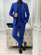 Laden Sie das Bild in den Galerie-Viewer, Monroe Sax Blue Slim Fit Suit
