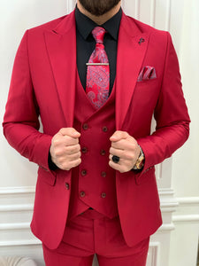 Dale Slim Fit Red Suit
