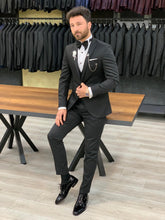 Load image into Gallery viewer, Nate Satin Silver Collared Tuxedo
