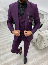 Load image into Gallery viewer, Monroe Purple Slim Fit Suit
