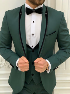 Harringate Slim Fit Green Theme Tuxedo