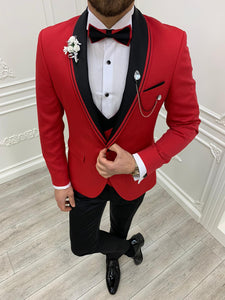 Brooks Slim Fit Groom Collection (Red Lining Tuxedo)
