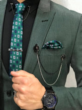 Load image into Gallery viewer, Ferrar Green Grid Slim Fit Suit
